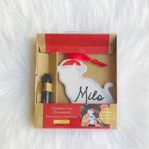 Christmas Ceramic Cat Ornament